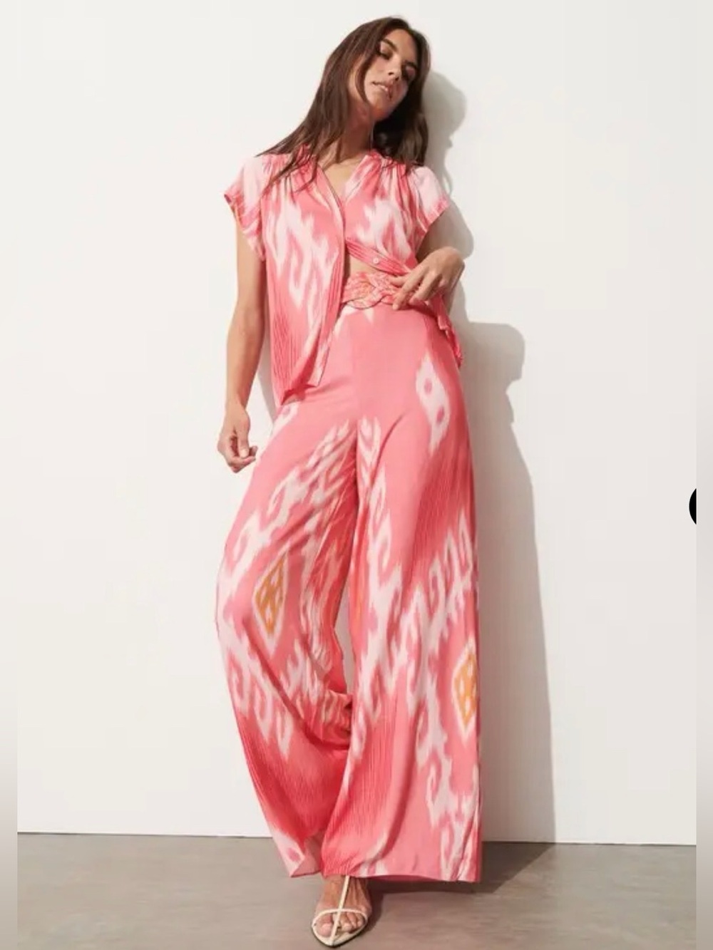 FIGUE ALEXIA WIDE LEG SUNSET CORAL SIZE XXS NWT